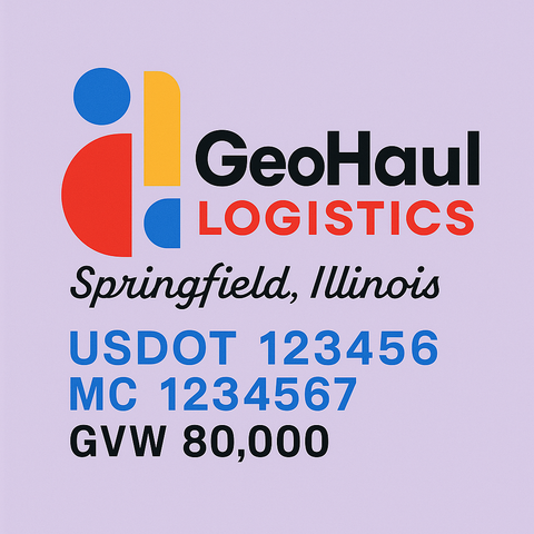 Custom Truck Door Lettering Sticker Decal Signs With Company Name, Location, USDOT, MC, CA, KYU, GVW & More | Create Your Own USDOT Truck Door Sign