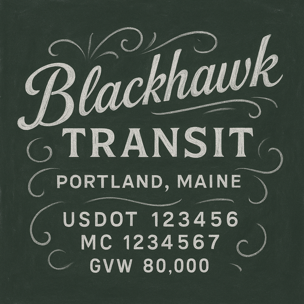 Custom Truck Door Lettering Sticker Decal Signs With Company Name, Location, USDOT, MC, CA, KYU, GVW & More | Create Your Own USDOT Truck Door Sign