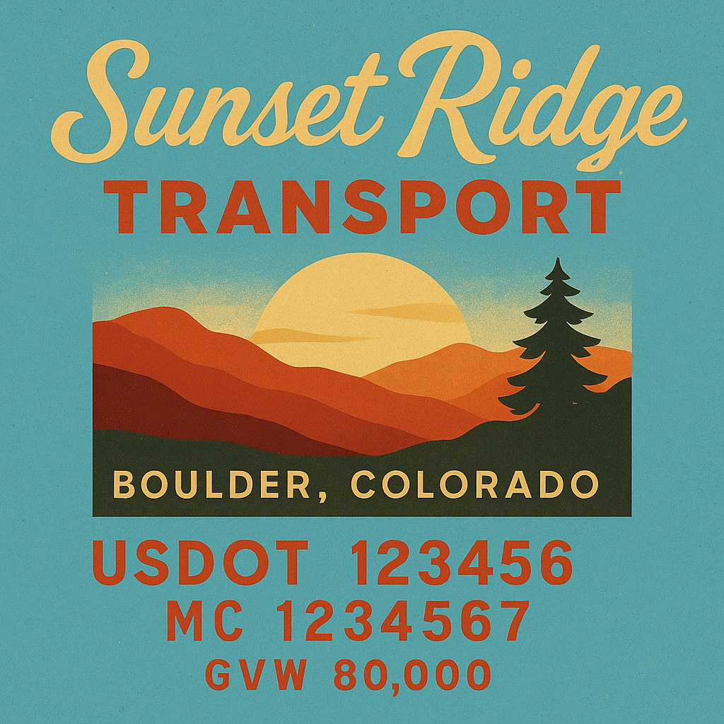 Custom Truck Door Lettering Sticker Decal Signs With Company Name, Location, USDOT, MC, CA, KYU, GVW & More | Create Your Own USDOT Truck Door Sign