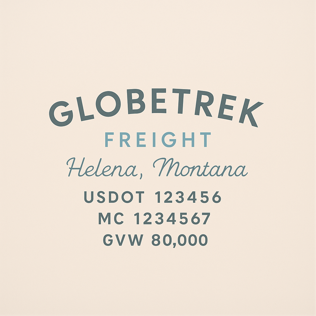 Custom Truck Door Lettering Sticker Decal Signs With Company Name, Location, USDOT, MC, CA, KYU, GVW & More | Create Your Own USDOT Truck Door Sign