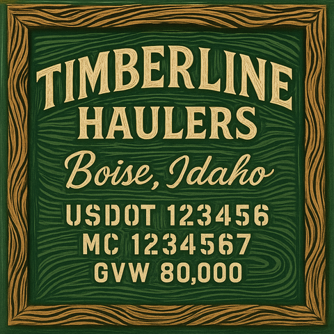 Custom Truck Door Lettering Sticker Decal Signs With Company Name, Location, USDOT, MC, CA, KYU, GVW & More | Create Your Own USDOT Truck Door Sign