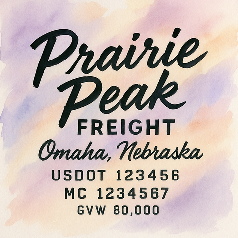 Custom Truck Door Lettering Sticker Decal Signs With Company Name, Location, USDOT, MC, CA, KYU, GVW & More | Create Your Own USDOT Truck Door Sign