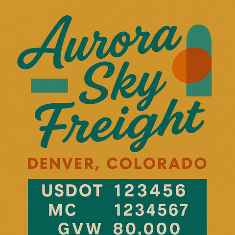 Custom Truck Door Lettering Sticker Decal Signs With Company Name, Location, USDOT, MC, CA, KYU, GVW & More | Create Your Own USDOT Truck Door Sign