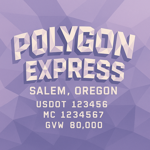 Custom Truck Door Lettering Sticker Decal Signs With Company Name, Location, USDOT, MC, CA, KYU, GVW & More | Create Your Own USDOT Truck Door Sign