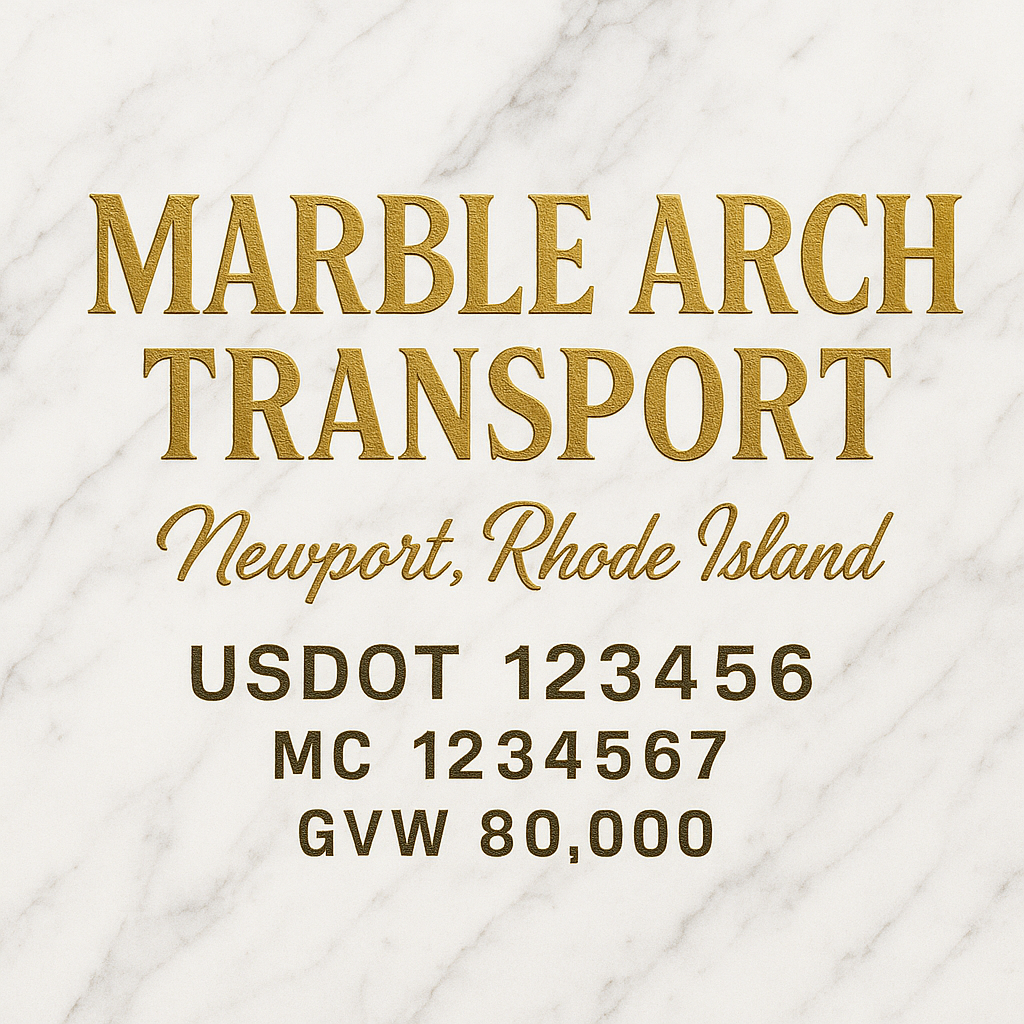 Custom Truck Door Lettering Sticker Decal Signs With Company Name, Location, USDOT, MC, CA, KYU, GVW & More | Create Your Own USDOT Truck Door Sign