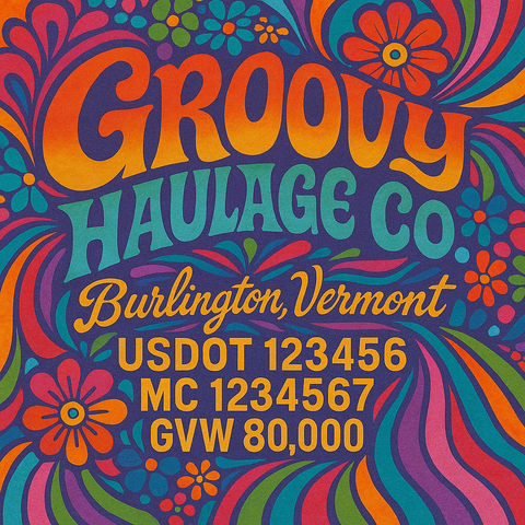 Custom Truck Door Lettering Sticker Decal Signs With Company Name, Location, USDOT, MC, CA, KYU, GVW & More | Create Your Own USDOT Truck Door Sign