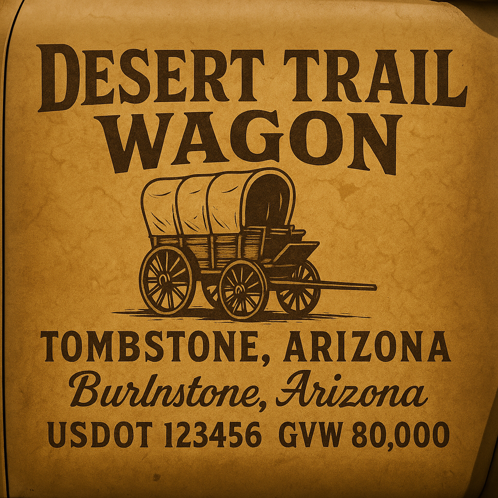 Custom Truck Door Lettering Sticker Decal Signs With Company Name, Location, USDOT, MC, CA, KYU, GVW & More | Create Your Own USDOT Truck Door Sign