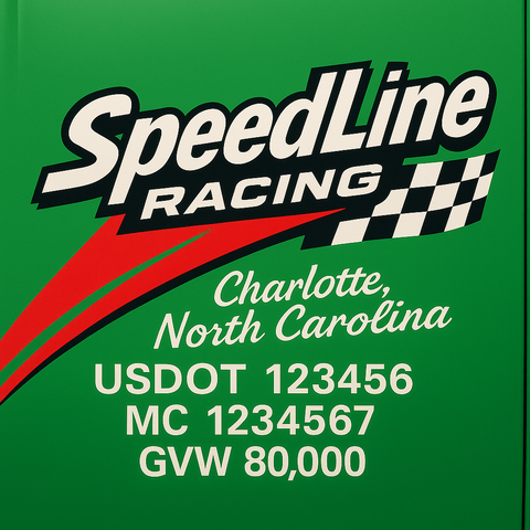 Custom Truck Door Lettering Sticker Decal Signs With Company Name, Location, USDOT, MC, CA, KYU, GVW & More | Create Your Own USDOT Truck Door Sign