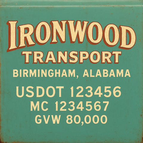 Custom Truck Door Lettering Sticker Decal Signs With Company Name, Location, USDOT, MC, CA, KYU, GVW & More | Create Your Own USDOT Truck Door Sign