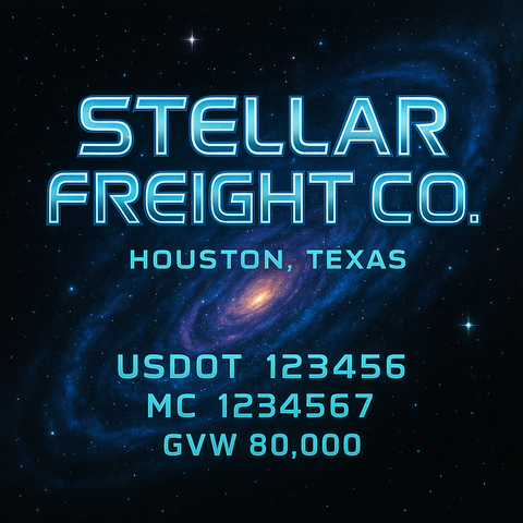 Custom Truck Door Lettering Sticker Decal Signs With Company Name, Location, USDOT, MC, CA, KYU, GVW & More | Create Your Own USDOT Truck Door Sign