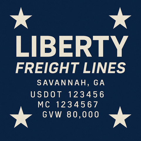 Custom Truck Door Lettering Sticker Decal Signs With Company Name, Location, USDOT, MC, CA, KYU, GVW & More | Create Your Own USDOT Truck Door Sign