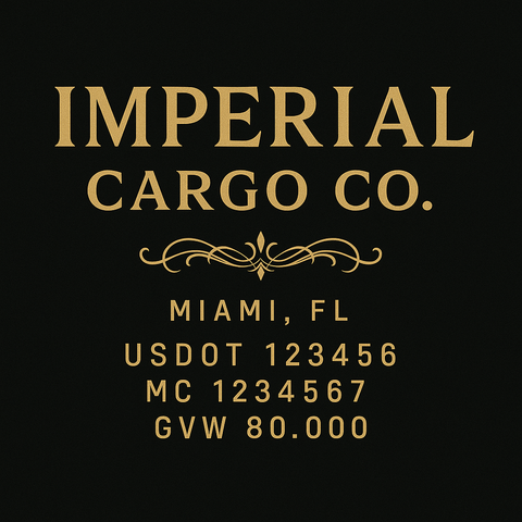 Custom Truck Door Lettering Sticker Decal Signs With Company Name, Location, USDOT, MC, CA, KYU, GVW & More | Create Your Own USDOT Truck Door Sign