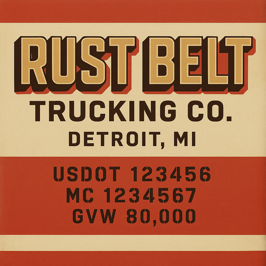 Custom Truck Door Lettering Sticker Decal Signs With Company Name, Location, USDOT, MC, CA, KYU, GVW & More | Create Your Own USDOT Truck Door Sign