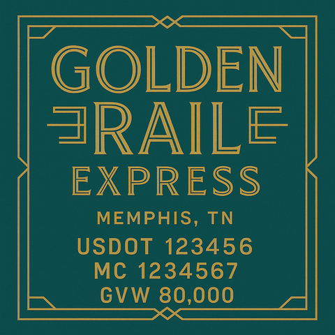 Custom Truck Door Lettering Sticker Decal Signs With Company Name, Location, USDOT, MC, CA, KYU, GVW & More | Create Your Own USDOT Truck Door Sign