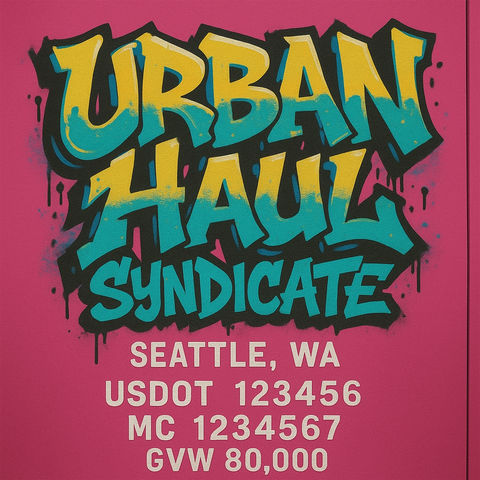 Custom Truck Door Lettering Sticker Decal Signs With Company Name, Location, USDOT, MC, CA, KYU, GVW & More | Create Your Own USDOT Truck Door Sign