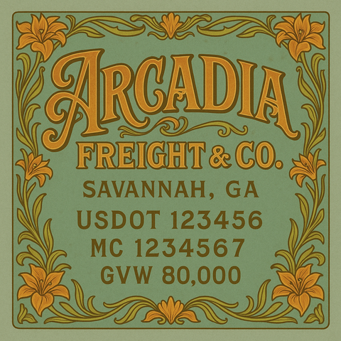 Custom Truck Door Lettering Sticker Decal Signs With Company Name, Location, USDOT, MC, CA, KYU, GVW & More | Create Your Own USDOT Truck Door Sign