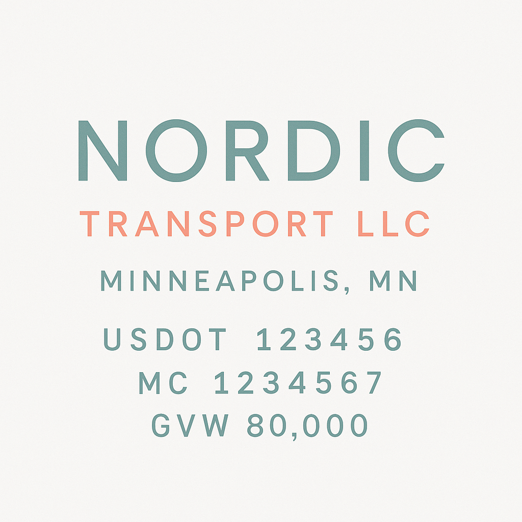 Custom Truck Door Lettering Sticker Decal Signs With Company Name, Location, USDOT, MC, CA, KYU, GVW & More | Create Your Own USDOT Truck Door Sign