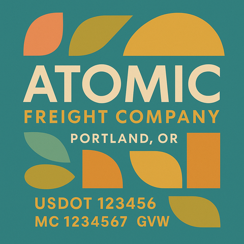 Custom Truck Door Lettering Sticker Decal Signs With Company Name, Location, USDOT, MC, CA, KYU, GVW & More | Create Your Own USDOT Truck Door Sign