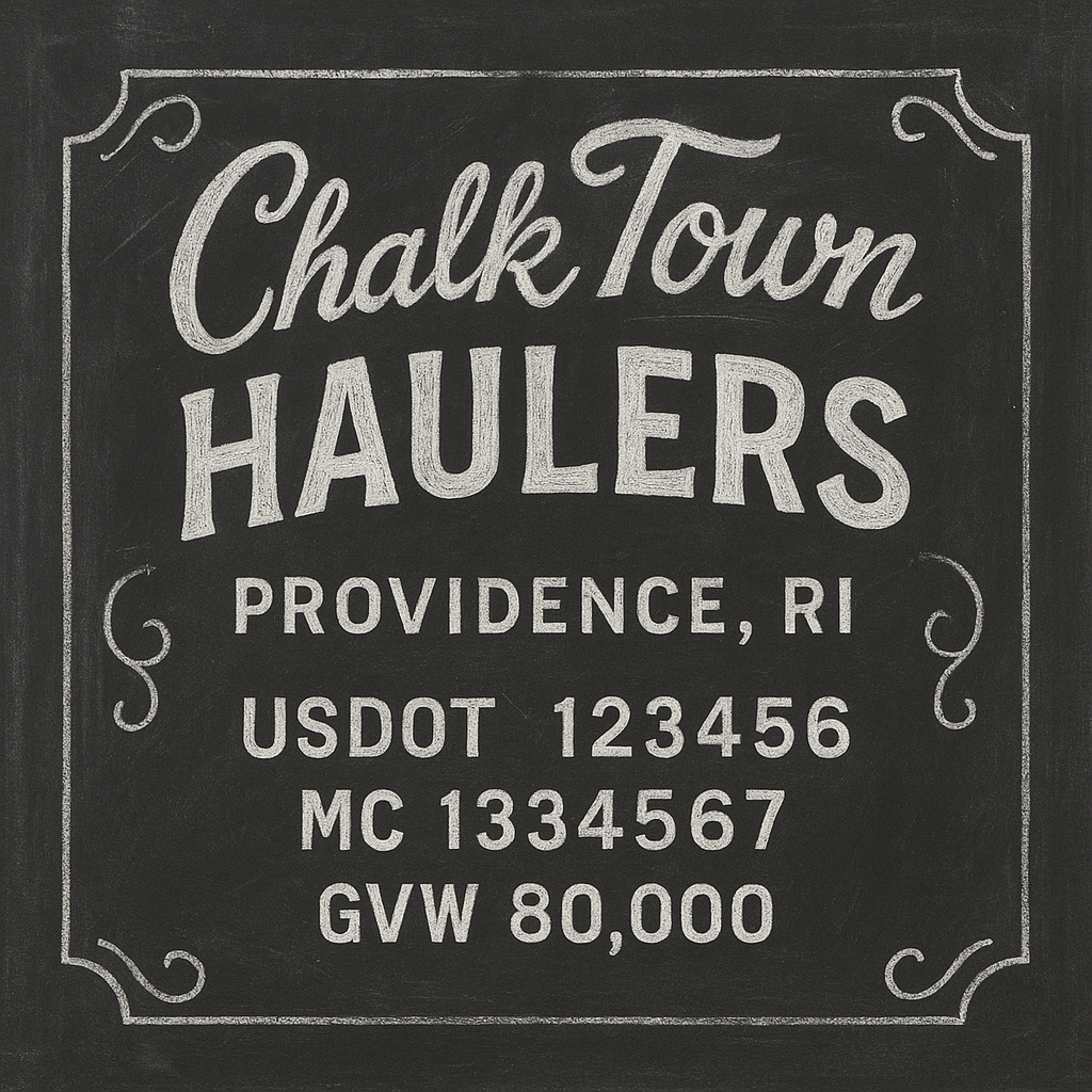 Custom Truck Door Lettering Sticker Decal Signs With Company Name, Location, USDOT, MC, CA, KYU, GVW & More | Create Your Own USDOT Truck Door Sign