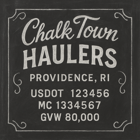 Custom Truck Door Lettering Sticker Decal Signs With Company Name, Location, USDOT, MC, CA, KYU, GVW & More | Create Your Own USDOT Truck Door Sign