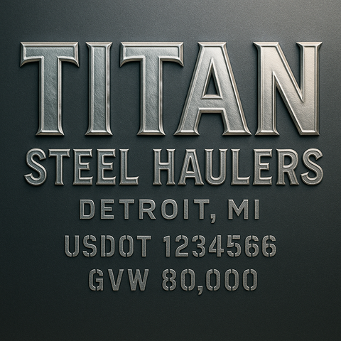 Custom Truck Door Lettering Sticker Decal Signs With Company Name, Location, USDOT, MC, CA, KYU, GVW & More | Create Your Own USDOT Truck Door Sign