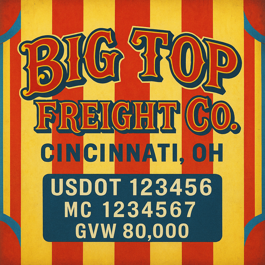 Custom Truck Door Lettering Sticker Decal Signs With Company Name, Location, USDOT, MC, CA, KYU, GVW & More | Create Your Own USDOT Truck Door Sign