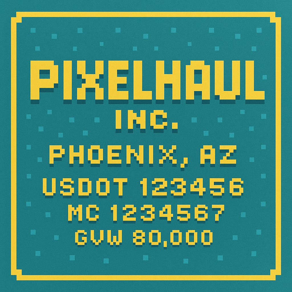 Custom Truck Door Lettering Sticker Decal Signs With Company Name, Location, USDOT, MC, CA, KYU, GVW & More | Create Your Own USDOT Truck Door Sign