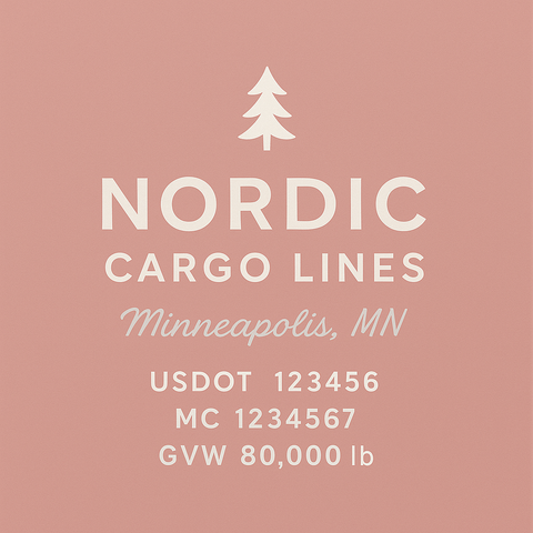 Custom Truck Door Lettering Sticker Decal Signs With Company Name, Location, USDOT, MC, CA, KYU, GVW & More | Create Your Own USDOT Truck Door Sign