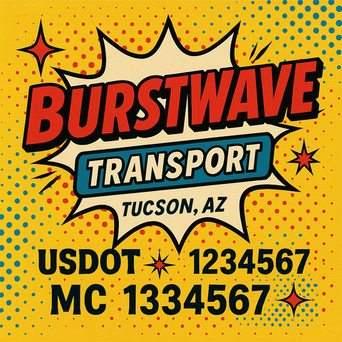 Custom Truck Door Lettering Sticker Decal Signs With Company Name, Location, USDOT, MC, CA, KYU, GVW & More | Create Your Own USDOT Truck Door Sign
