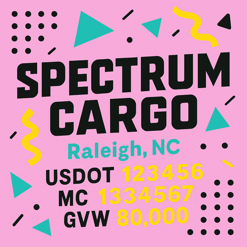 Custom Truck Door Lettering Sticker Decal Signs With Company Name, Location, USDOT, MC, CA, KYU, GVW & More | Create Your Own USDOT Truck Door Sign