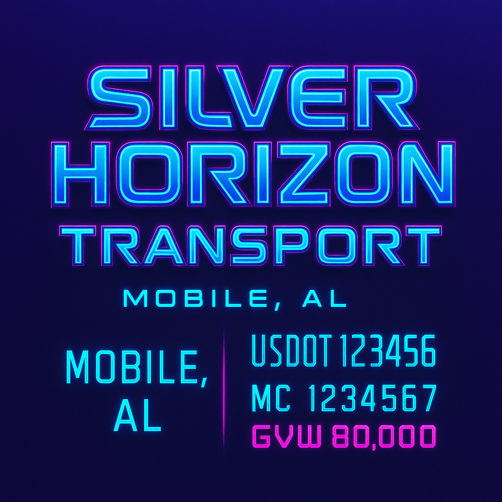 Custom Truck Door Lettering Sticker Decal Signs With Company Name, Location, USDOT, MC, CA, KYU, GVW & More | Create Your Own USDOT Truck Door Sign