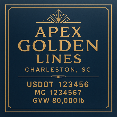 Custom Truck Door Lettering Sticker Decal Signs With Company Name, Location, USDOT, MC, CA, KYU, GVW & More | Create Your Own USDOT Truck Door Sign