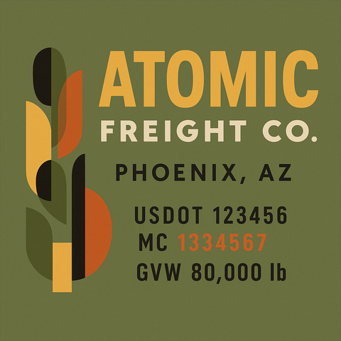 Custom Truck Door Lettering Sticker Decal Signs With Company Name, Location, USDOT, MC, CA, KYU, GVW & More | Create Your Own USDOT Truck Door Sign