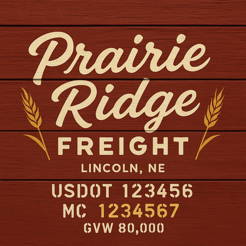 Custom Truck Door Lettering Sticker Decal Signs With Company Name, Location, USDOT, MC, CA, KYU, GVW & More | Create Your Own USDOT Truck Door Sign