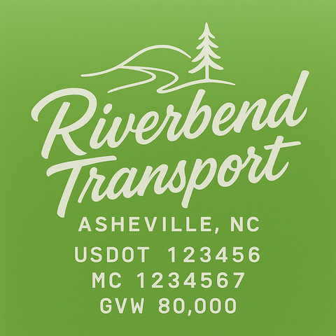 Custom Truck Door Lettering Sticker Decal Signs With Company Name, Location, USDOT, MC, CA, KYU, GVW & More | Create Your Own USDOT Truck Door Sign