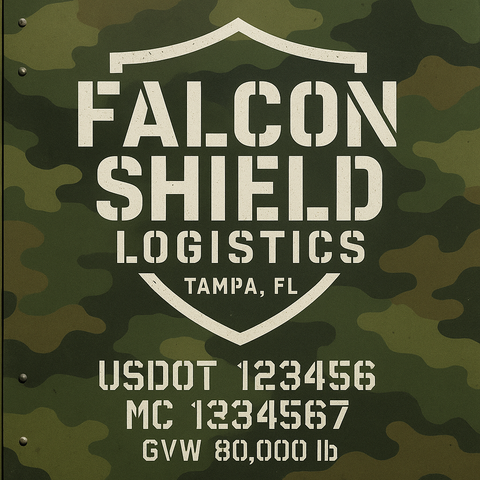 Custom Truck Door Lettering Sticker Decal Signs With Company Name, Location, USDOT, MC, CA, KYU, GVW & More | Create Your Own USDOT Truck Door Sign