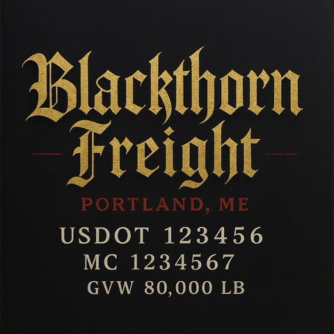 Custom Truck Door Lettering Sticker Decal Signs With Company Name, Location, USDOT, MC, CA, KYU, GVW & More | Create Your Own USDOT Truck Door Sign