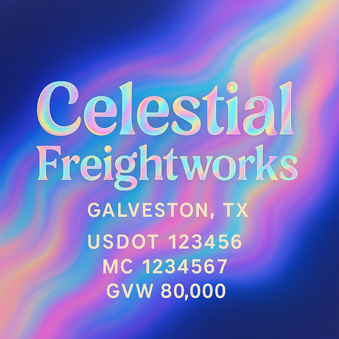 Custom Truck Door Lettering Sticker Decal Signs With Company Name, Location, USDOT, MC, CA, KYU, GVW & More | Create Your Own USDOT Truck Door Sign