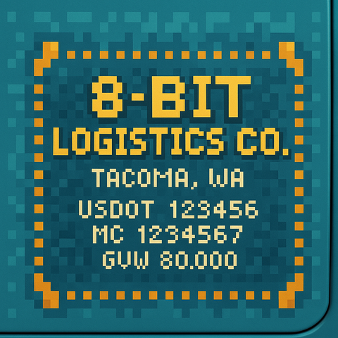 Custom Truck Door Lettering Sticker Decal Signs With Company Name, Location, USDOT, MC, CA, KYU, GVW & More | Create Your Own USDOT Truck Door Sign