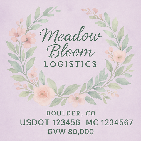 Custom Truck Door Lettering Sticker Decal Signs With Company Name, Location, USDOT, MC, CA, KYU, GVW & More | Create Your Own USDOT Truck Door Sign