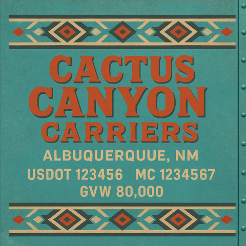 Custom Truck Door Lettering Sticker Decal Signs With Company Name, Location, USDOT, MC, CA, KYU, GVW & More | Create Your Own USDOT Truck Door Sign