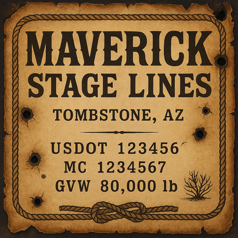 Custom Truck Door Lettering Sticker Decal Signs With Company Name, Location, USDOT, MC, CA, KYU, GVW & More | Create Your Own USDOT Truck Door Sign