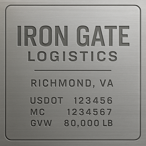 Custom Truck Door Lettering Sticker Decal Signs With Company Name, Location, USDOT, MC, CA, KYU, GVW & More | Create Your Own USDOT Truck Door Sign