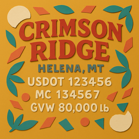 Custom Truck Door Lettering Sticker Decal Signs With Company Name, Location, USDOT, MC, CA, KYU, GVW & More | Create Your Own USDOT Truck Door Sign