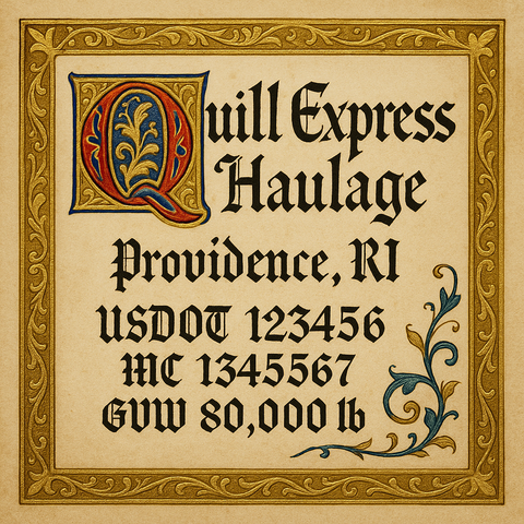 Custom Truck Door Lettering Sticker Decal Signs With Company Name, Location, USDOT, MC, CA, KYU, GVW & More | Create Your Own USDOT Truck Door Sign