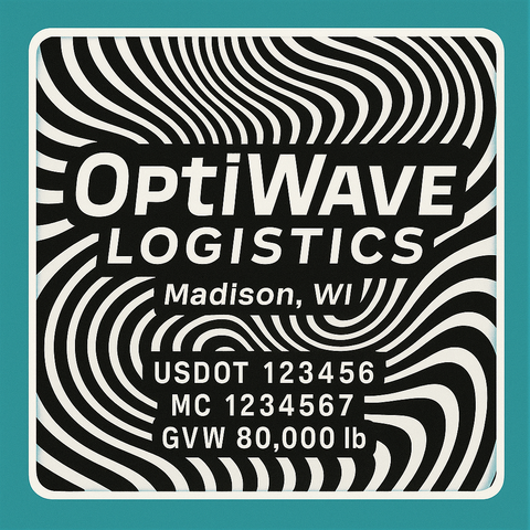 Custom Truck Door Lettering Sticker Decal Signs With Company Name, Location, USDOT, MC, CA, KYU, GVW & More | Create Your Own USDOT Truck Door Sign