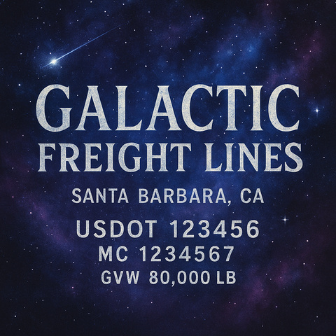 Custom Truck Door Lettering Sticker Decal Signs With Company Name, Location, USDOT, MC, CA, KYU, GVW & More | Create Your Own USDOT Truck Door Sign