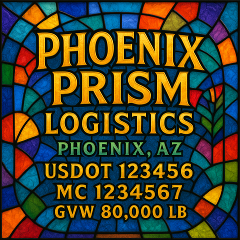 Custom Truck Door Lettering Sticker Decal Signs With Company Name, Location, USDOT, MC, CA, KYU, GVW & More | Create Your Own USDOT Truck Door Sign