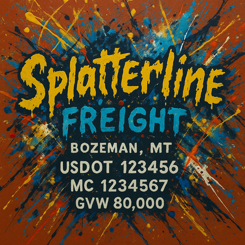 Custom Truck Door Lettering Sticker Decal Signs With Company Name, Location, USDOT, MC, CA, KYU, GVW & More | Create Your Own USDOT Truck Door Sign