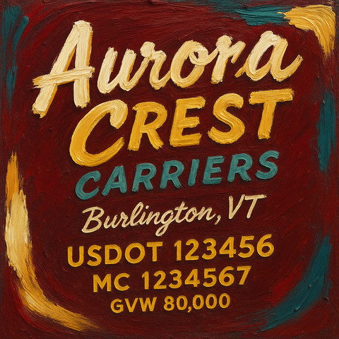 Custom Truck Door Lettering Sticker Decal Signs With Company Name, Location, USDOT, MC, CA, KYU, GVW & More | Create Your Own USDOT Truck Door Sign